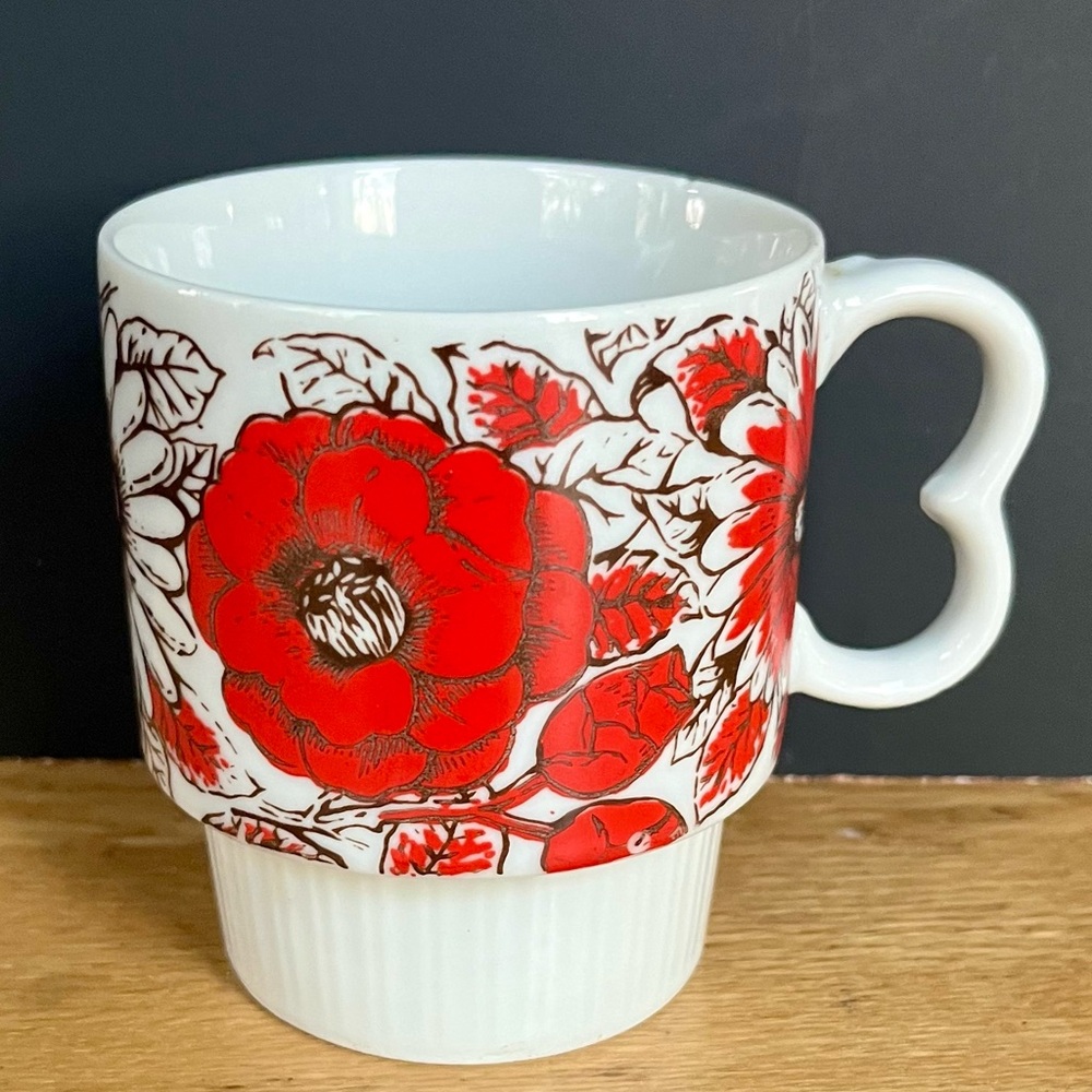Mccoy Floral Mug Vintage Mid-century Modern Stacking Cup Floral MCM
